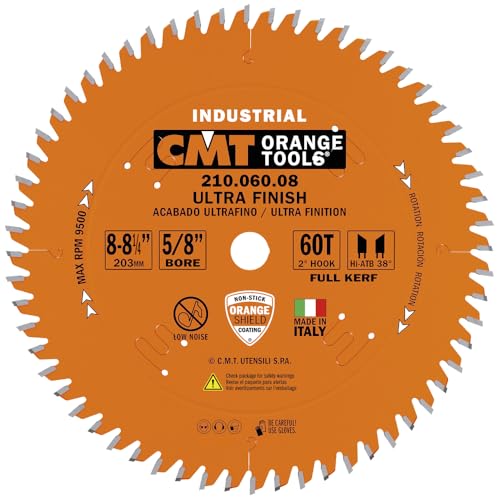CMT Orange Tools 210.060.08 - Laminated&Chipboard Circular Saw Blade HW D=8-8-1/4 B=5/8 Z60 K=0.126 P=0.087 a=2