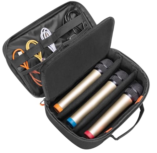 Image of ALASKA 3-Slot Wireless Microphone Carrying Case - Compact, Padded and Durable Storage Bag for 3 Microphones up to 11 Inches. Portable Mic Case.