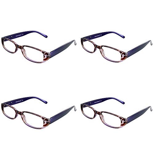 Image of VisionGlobal 1 Pairs /4 Pairs Reading Glasses with Spring Hinge, Blue Light Blocking Glasses for Women /Men
