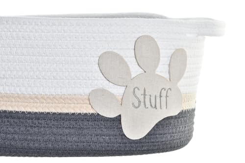 Panier en coton blanc 60cm de long contre les placards débordants - 3