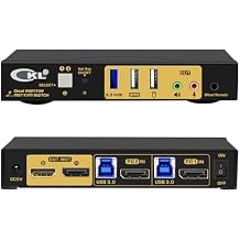 CKL 2 Port KVM Switch Dual Monitor DisplayPort 4K 60Hz for 2 Computers 2 Monitors, 1 DP Input to DP + HDMI Outputs for Each PC via DP 1.4 MST 622DH-MST