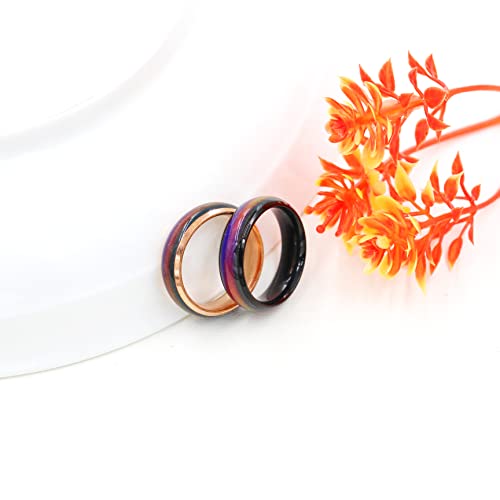 Anel de aço inoxidável de 6 mm com temperatura sensível que muda de humor para homens e mulheres, an
