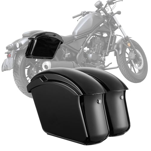 KEMIMOTO Upgraded Hard Saddlebags Impact-resistant 22L with Secure Locking Waterproof Saddle Bags Compatible with Cruiser Dyna Softail Cruiser CM300 Rebel Shadow Vulcan
