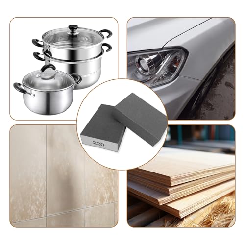 8 Pcs Wet Dry Sanding Sponges, 220 Grit Hand Sandpaper Brick, Sanding Blocks for Drywall Metal Wood Furniture - Thumbnail 5