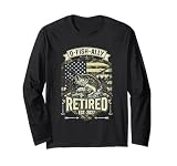 O-Fish-Ally Retired 2027 USA Camo Flag Retirement Fishing Long Sleeve T-Shirt