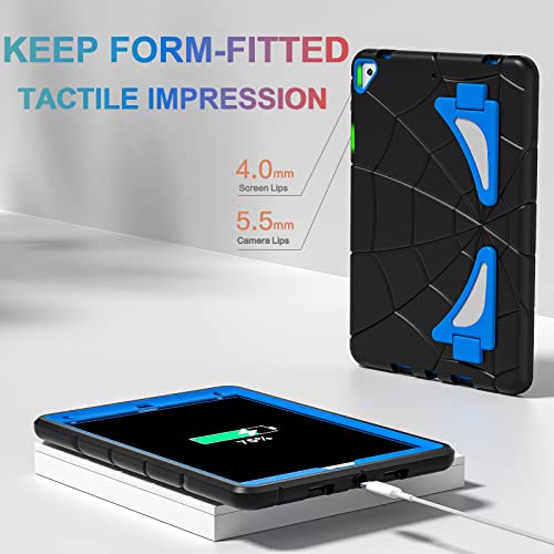 Image of Nitupai iPad 9th Generation Case iPad 8th Generation Case iPad 7th Generation Case 10.2 inch Case for Kids 2021 /2020 /2019 iPad 9 8 7 Gen Case Shockproof Rugged Protective 10.2 inch Cover, Black+Blue