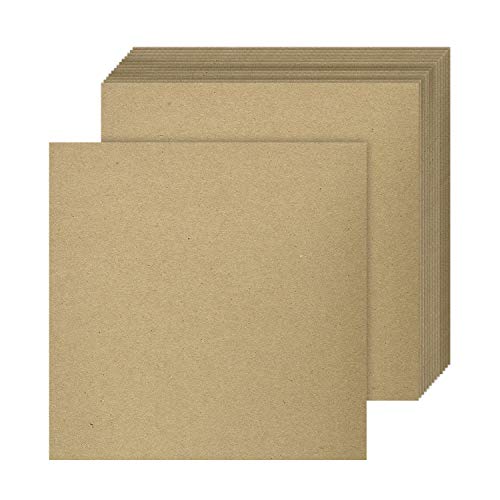 9 x 9" Square Brown Chipboard – Medium Weight 30 Point Thick Cardboard | Hardboard, Custom, Product and Environmentally Friendly Packaging Boxes | 25 Sheets per Pack by S Superfine Printing - Used condition - US$17.04