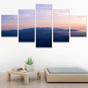 SIGNWIN 5 Panel Canvas Wall Art Sunset in...