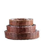 e-wicker24 Alles aus Weide Kosz ogrodowy z wikliny, pleciona doniczka na kwiaty, 3 sztuki w zestawie