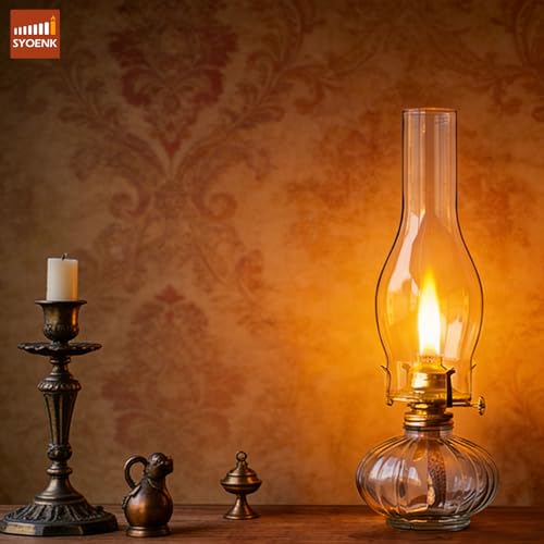 SYOENK 3 Inch Base × 10 Inch Height Clear Oil Lamp Chimney Replacement Kerosene Lamp Shade Tall Hurricane Lamp Glass Chimney for Old Kerosene Lamps - Thumbnail 3