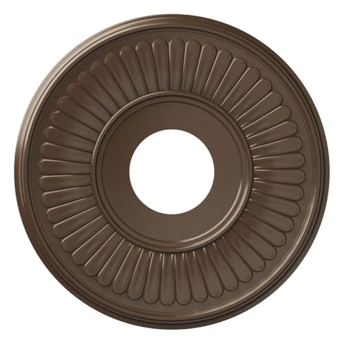 Ekena Millwork 13"OD x 3 1/2"ID x 3/4"P Berkshire Thermoformed PVC Ceiling Medallion (Fits Canopies up to 5 3/4"), Metallic Copper