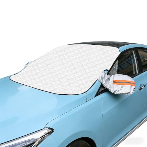 Frontscheibenabdeckung Auto,Windschutzscheibenabdeckung mit Magnet für Schnee, EIS, Frost,Perfekt für LKW Limousine Kleinwagen（145x110cm）