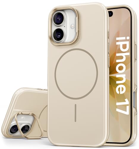 Vihibii for iPhone 17 Case Slim, [Compatible with Magsafe], Invisible Camera Stand, Anti-Fading Glow Stylish Phone Case, Military-Grade Drop Protection & Scratch-Resistant Back Cover, 6.3" 2025, White by Vihibii - Used condition - US$10.65