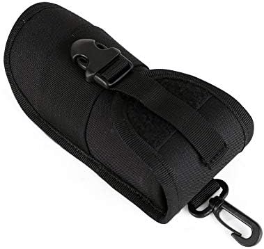 G-raphy Tactical Sunglasses Carrying Case Black Military Molle Zipper Eyeglasses Hard Case with Clips and Glasses Cloth