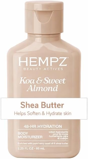 Loção corporal Hempz Koa e Amêndoa Doce, 64 mL
