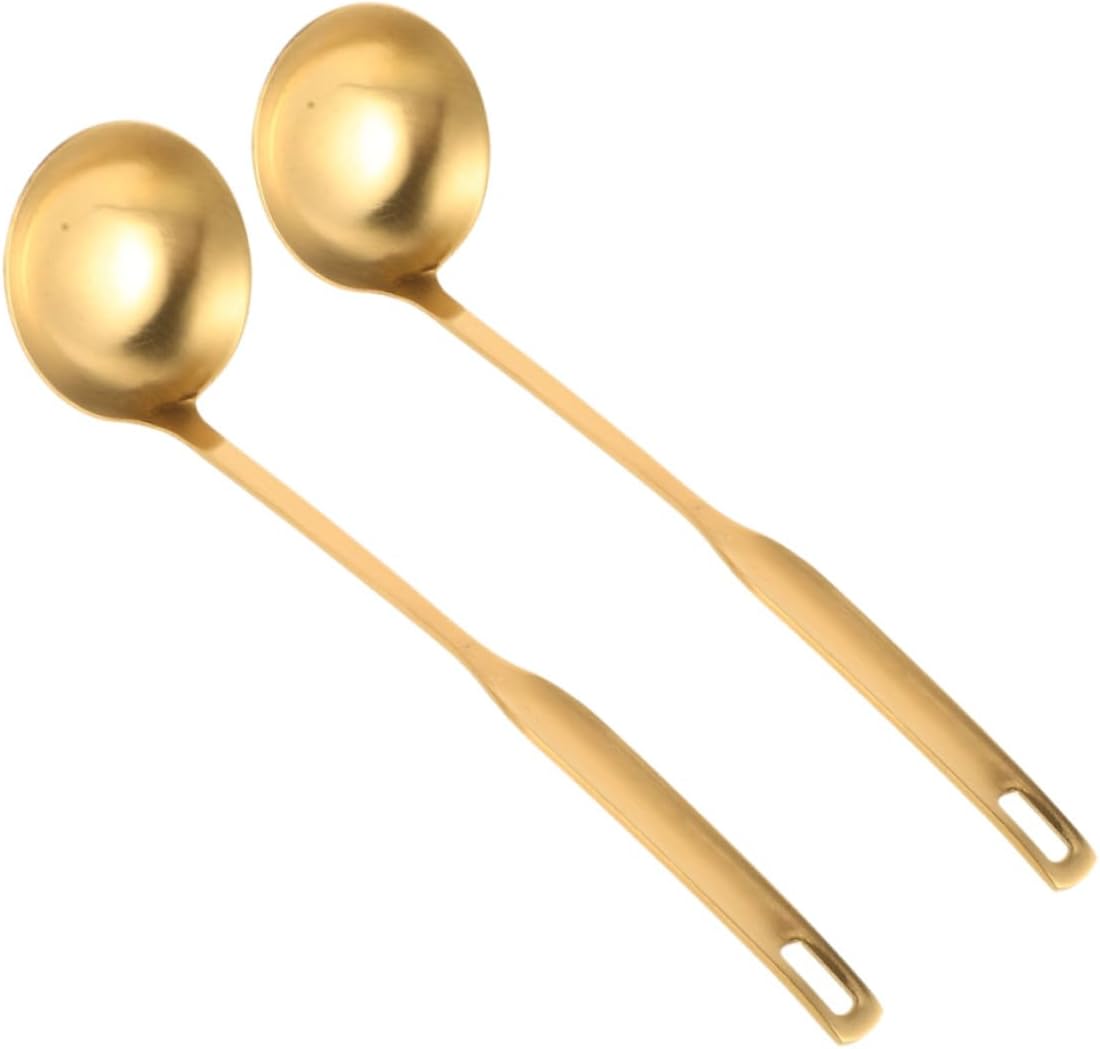 2pcs Stainless Steel Soup Ladle for Hotpot and Soups