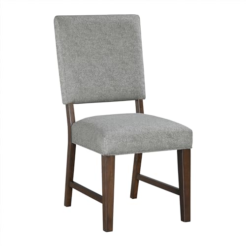 Lexicon Kitchen & Dining Room Chairs, Dining Chairs Set of 2, Linen Fabric Upholstered Dining Chairs, Solid Rubber Wood Armless Dining Chairs, Modern Dining Chair, Easy Assembly, Gray/Walnut by Lexicon - Used condition - Image 3