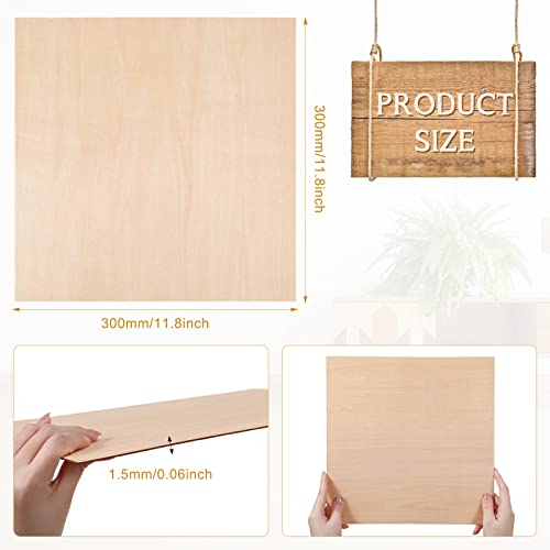 Fabbay 20 Pieces Basswood Sheets Thin Wood Sheets Craft Wood Board Unfinished Plywood For Craft Diy Wooden Plate Model Wooden House Aircraft Ship Boat School (Rectangle Style,12 X 12 X 1/16 Inches) #TOP1