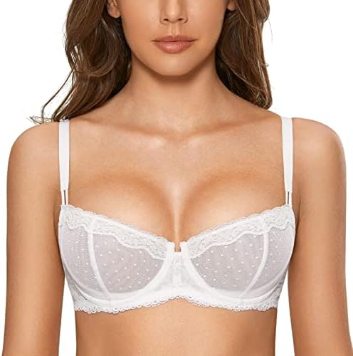 DOBREVA Damen Balconette Dirndl BH mit Spitzen | Push up Bügel BHs, Sexy, Große Größen, Ungefüttert