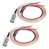 XMSJSIY BNC Pigtail Cable Bare Wire RG316 Coaxial Coax Antenna Open End Connector Adapter Extension Cable for CCTV/Camera/DVR -0.8M/2.6FT 2PCS (BNC Female)
