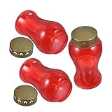 BESPORTBLE 3 Stück pack LED Grabkerzen Elektrisch Flackernd Rot Kunststoff ohne Batterie für Garten und Andacht