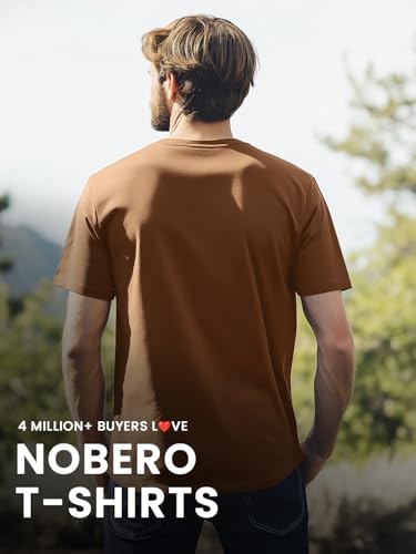 Image of Nobero 100% Cotton T Shirts for Men Stylish | Regular Fit | Graphic Printed T Shirts for Men 180 GSM Combed Cotton | Round Neck Half Sleeve | Pack of 3