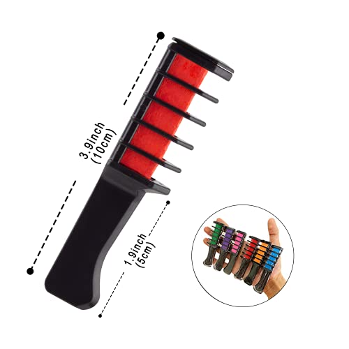 Kids Hair Chalk Combs Temporary Festival Accessories For Women Washable Rainbow Hair Color Wax For Little Girls Teen Girl Gifts, 6Pcs #TOP5