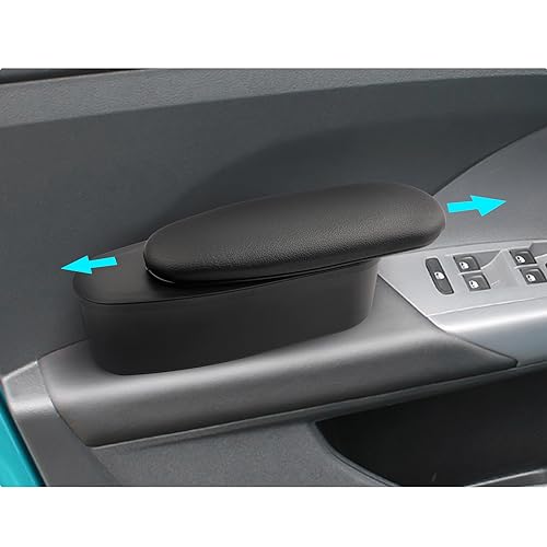 BIXUAN Autotürarmlehne Universal Pu Leder Auto Armlehne Linke Ellbogenstütze Kissen mit Aufbewahrungsbox Auto Armlehnenkissen Autotür Armlehnenpolster