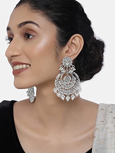 Image of Peora Traditional Ethnic Kundan Pearl Traditional Jewellery Set Gift for Women