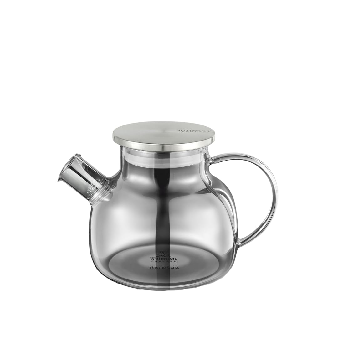 Tetera de cristal Wilmax contra choques térmicos: jarra de 950 ml con tapa inoxidable