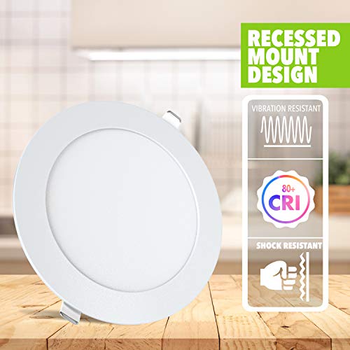 5 Pack Leisure LED RV Boat Recessed Ceiling Light 720 Lumen Super Slim LED Panel Light DC 12V 5.75" 9W Full Aluminum Downlights (Natural White)