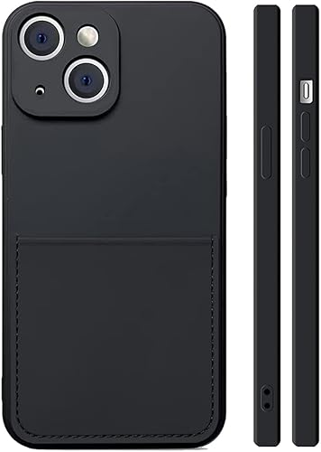 Miniatura 2 de Funda ultradelgada de gel de silicona líquida compatible con iPhone 13 mini de 5.4 pulgadas 2021 con ranuras para tarjetero, antiarañazos, a prueba