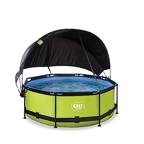 EXIT Toys Lime Pool mit Sonnensegel - ø244x76cm - Kompakte, Runder...