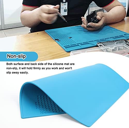 WiMas Silicone Soldering Mat, 500 Heat Resistant Non-Slip Silicone Repair Mat Flexible Electronics Repair Pad Work Repair Mat for Welding and Soldering Station