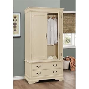 Glory Furniture Louis Phillipe 2 Drawer Armoire in Beige