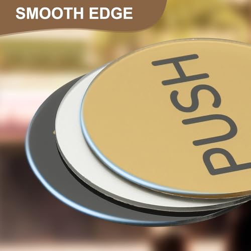 PATIKIL 3er Set Schiebetür Aufkleber 3 Zoll Druck Und Zug Schilder Aufkleber Platte Acryl Vertikal Selbstklebend Für Türen Glas Fenster Geschäfte Läden Rund Weiß