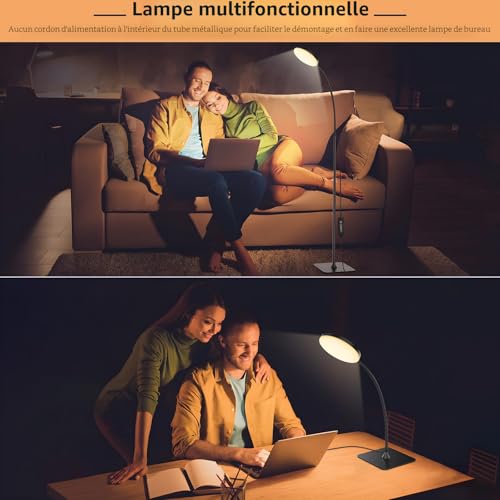 Lampadaire LED FLD631RF-BK télécommande 3CCT Mojimdo