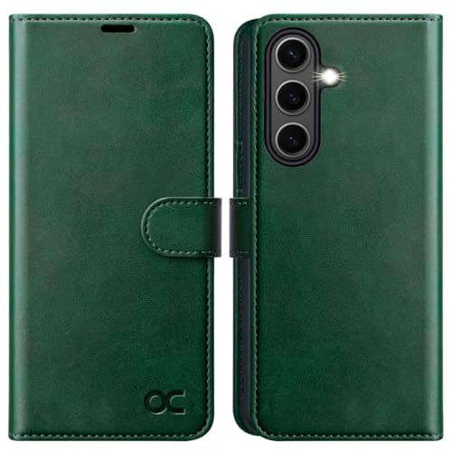 OCASE for Samsung S25 Plus Case, Premium PU Leather Samsung S25 Plus Phone case TPU Inner Shell RFID Blocking Card Holder Flip Wallet Cover Compatible with Galaxy S25 Plus 6.7 Inch-Blackish Green by OCASE - Used condition - CA$5.75