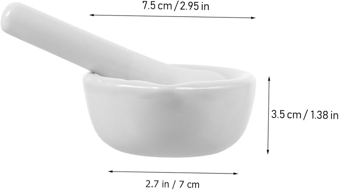 2 sets mortero y mano de porcelana para medicina miniatura 4