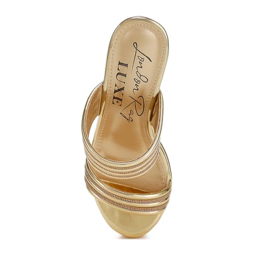 Image of London Rag Metallic Faux Leather Wedge Sandals