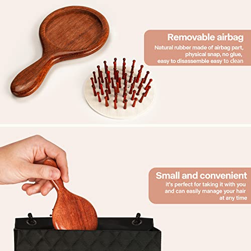 Nehzgnauh Air Cushion Comb For Men And Women, Wooden Massage Comb Anti Static Electricity And Frizz, Wooden Needle Massage Scalp To Relieve Itching And Air Cushion Smooth Hair (Small, Red) #TOP3