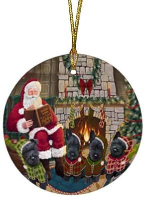 Let It Snow Scottish Terrier Dog Round Flat Ornament - Pet Decorative Hanging Ornaments for Christmas X-mas Tree Decorations - 2.75" Round Ceramic Christmas Ornament POR1474