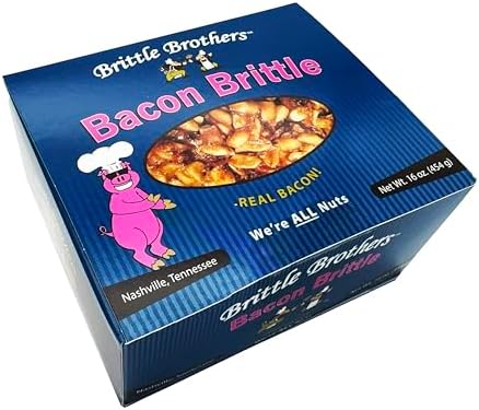 Brittle Brothers Bacon Peanut Brittle - 16 oz Gift Box - Gourmet Candy