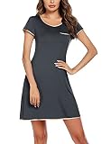 【LOUNGE IN COMFORT】Überlegenes Material, feuchtigkeitstransportierend und hautfreundlich.;Ultra weich und bequem für Sie, um erholsame und schweißfreie Nächte zu genießen;Dieses unverzichtbare Schlafshirt verfügt über ein klassisches Design.