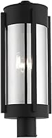 Vista 2 de Livex Lighting 22387-04 3 Light Black Outdoor Post Top Lantern, Nickel