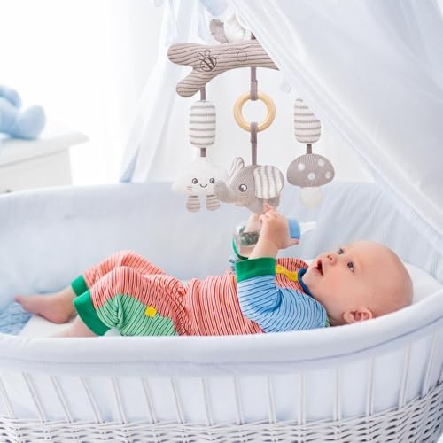 Baby Stroller Toys, Car Activity Set, Educational Hanging Rattle with Wind Chime Feature, Developmental Travel Toy for Boys Crib Road Trips Park Vacation Outdoor Use, 12.99x9.84 Inches – Image 4