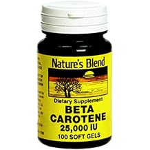 Natures Blend Beta Carotene 25,000 IU 100 Softgels