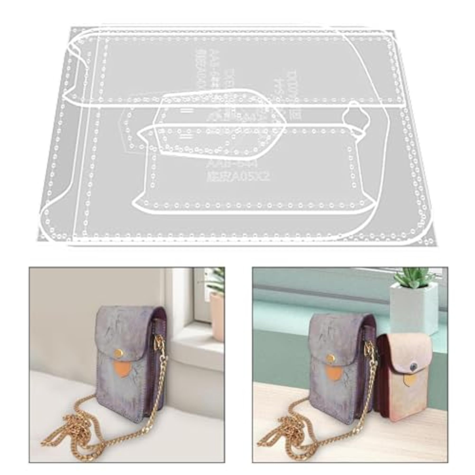 DIY Leather Craft Clear Acrylic Template Tool Set