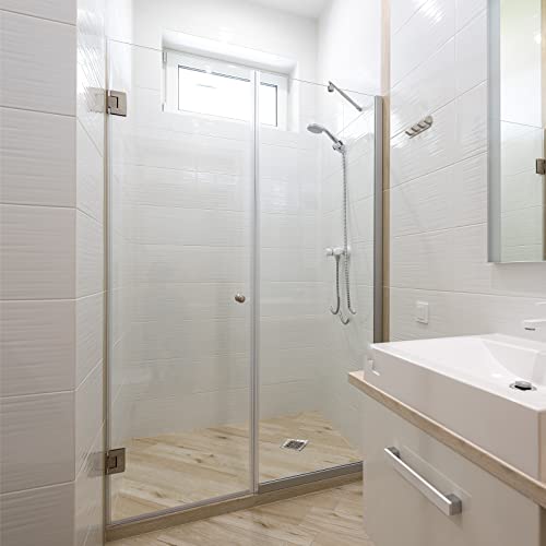 2 Pack Goldenwarm Shower Glass Door Hinges Stainless Steel Shower Gate Hardware 90 Degrees Opening Angle Shower Room Doors Hinge Replacement Parts, Satin Nickel Finish #TOP4