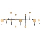 Walfront Wall Mounted Coat Rack Heavy Duty 5 Hook Gold for Entryway Living Room - Hooks for Hats Bags Towels